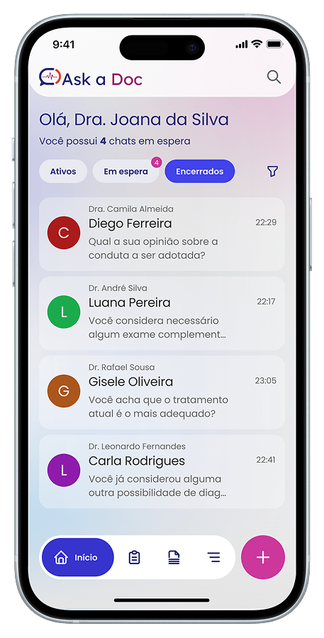 Tela inicial do app